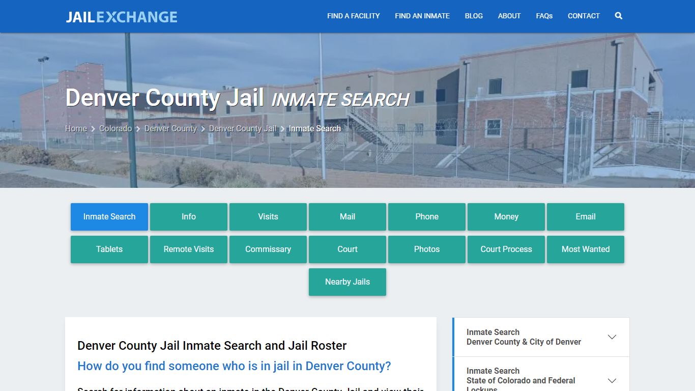 Inmate Search: Roster & Mugshots - Denver County Jail, CO